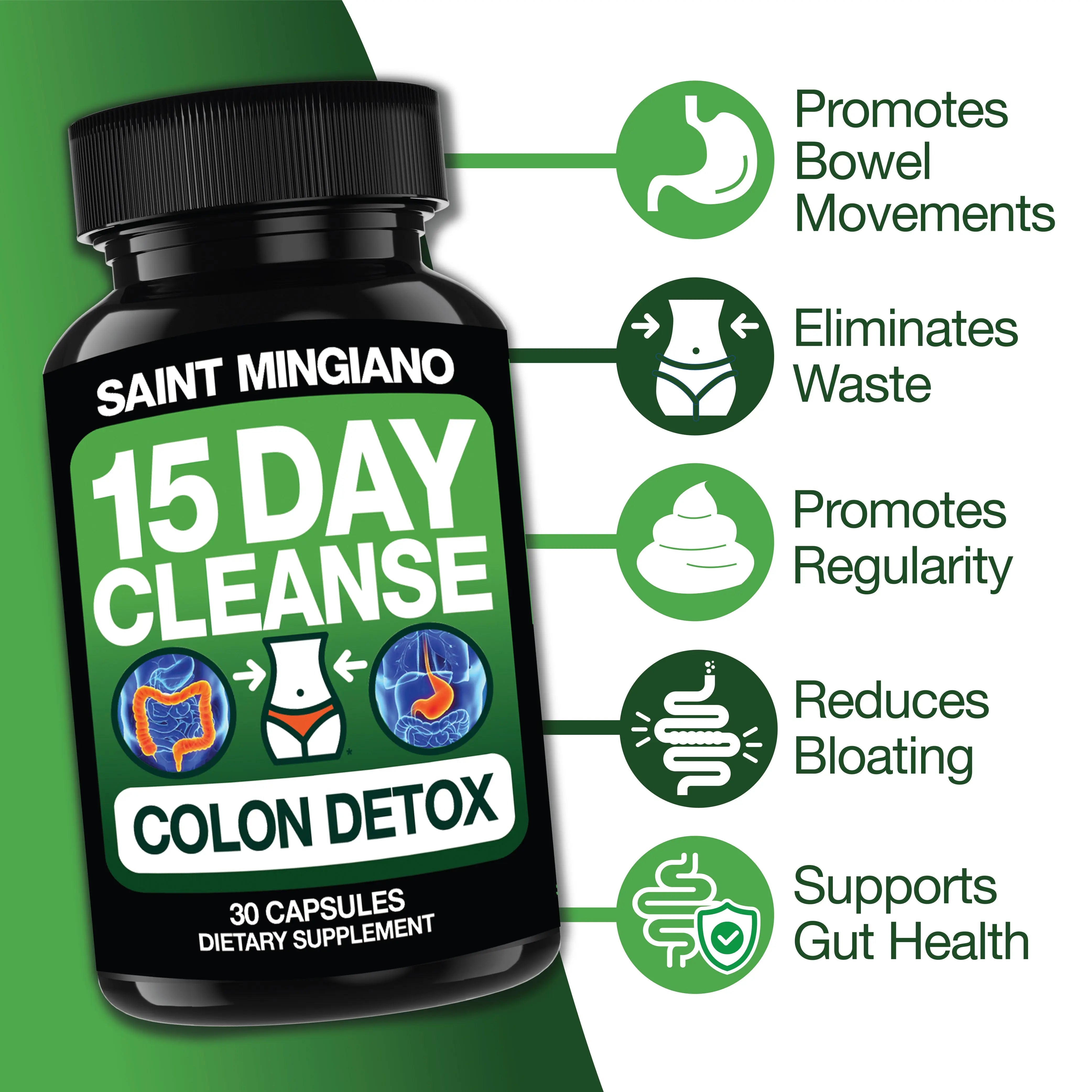 3x 15-Day Colon Cleanse Bundle Saint Mingiano - Supplements & Wellness Dedicated to Holistic Health