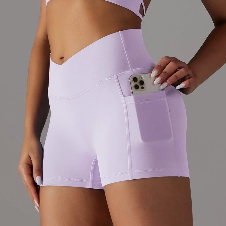 Yoga Shorts With Phone Pocket Design Fitness Sports Pants For Women Clothing Vain Products