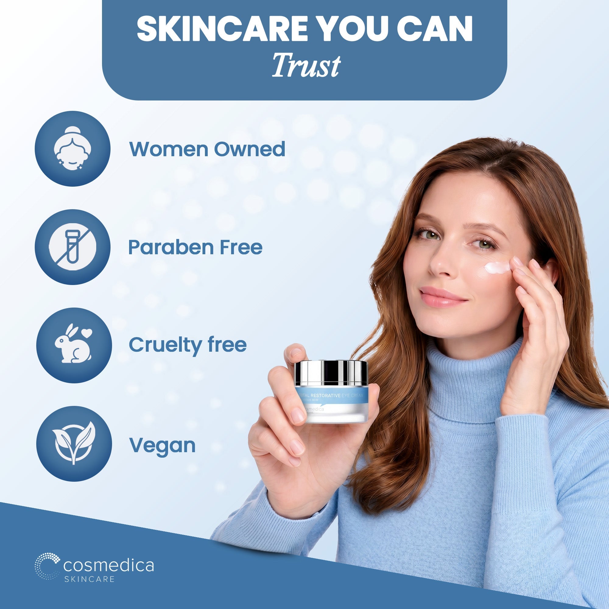 Cosmedica Skincare Eye Cream 0.7 Ounce | Anti-Aging Hydration Eye Cream with Green Tea Caffeine Peptide Complex | Lightweight Non-Greasy Formula for Dark Circles Puffiness Wrinkles Fine Lines Cosmedica Skincare