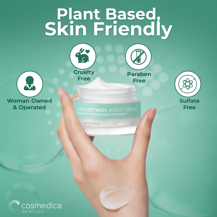 Cosmedica Skincare Retinol Night Cream – Anti Aging Face Moisturizer with Retinol (Vitamin A) & Hyaluronic Acid – Wrinkle Repair Cream for Acne, Fine Lines & Dark Spots – Night Cream for Face, 1.7 oz Cosmedica Skincare
