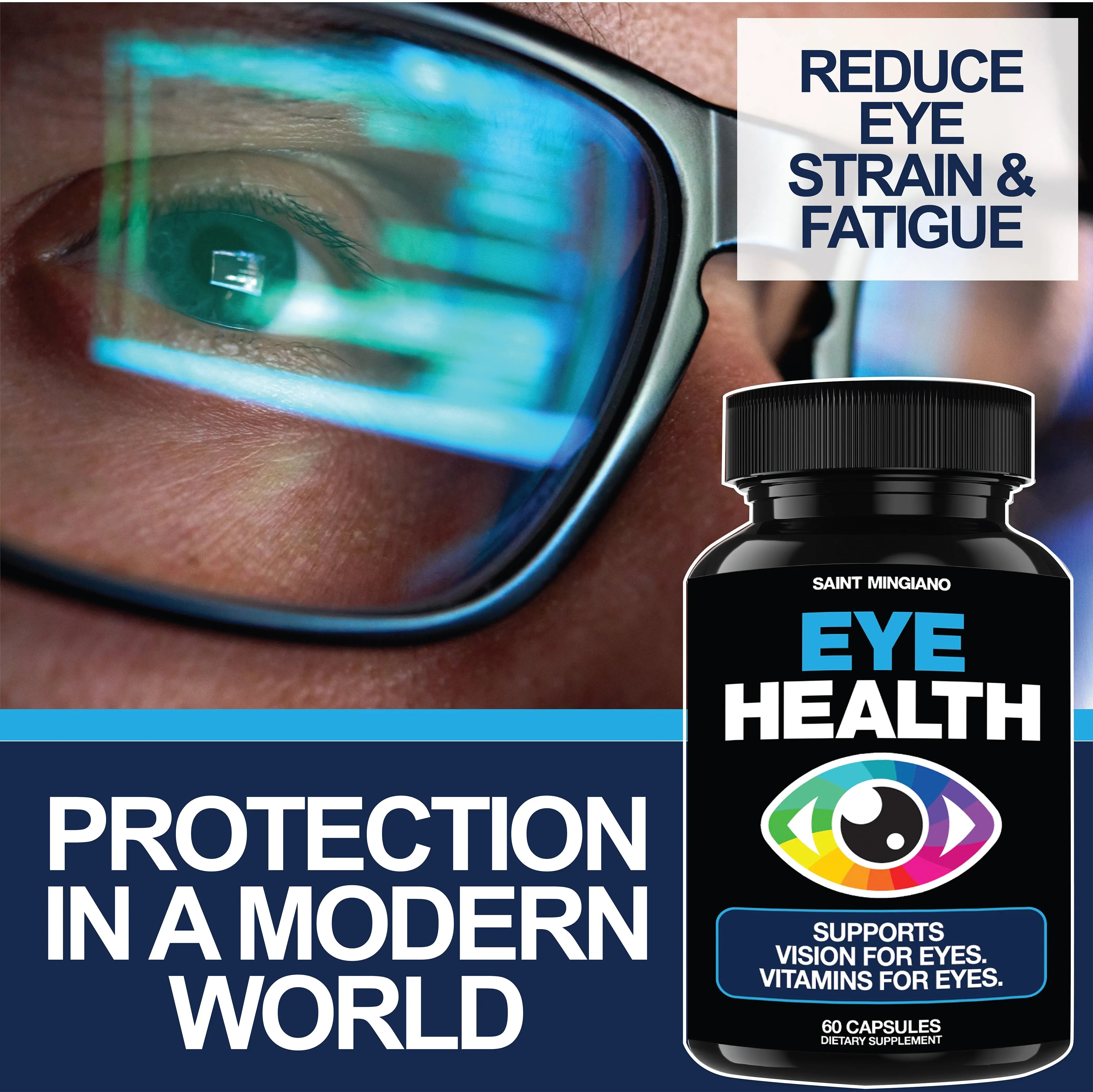 Eye Health & Vision Vitamins Supplement 60 Capsules Saint Mingiano - Supplements & Wellness Dedicated to Holistic Health