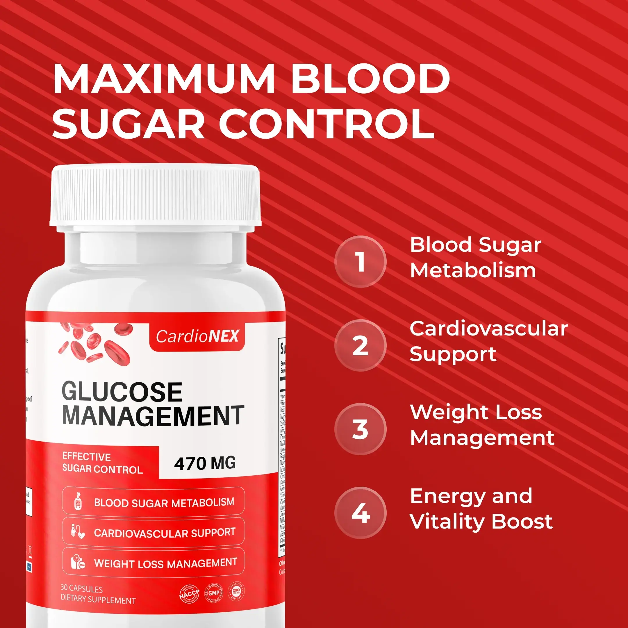 CardioNEX Glucose Management RevitMe - Supplements Store