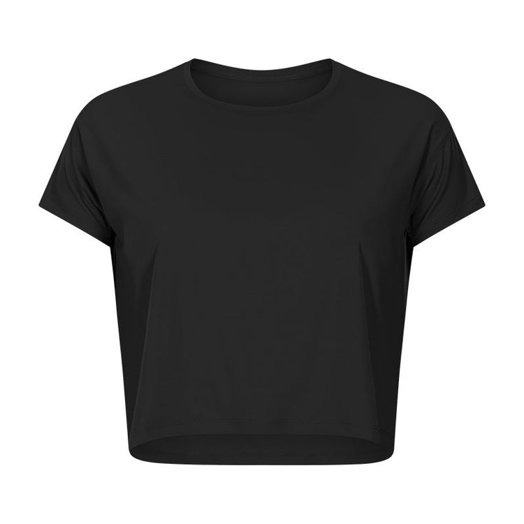 Sexy Cropped Yoga T shirt Women Quick Drying Loose Breathable Outdoor Sports Workout Clothes Wanita Store
