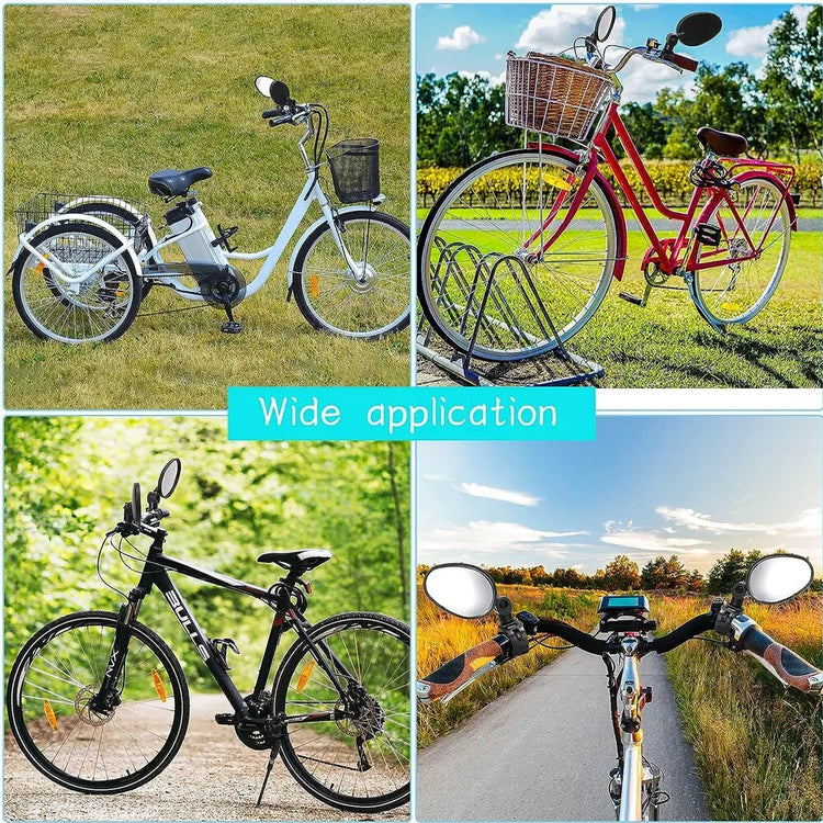1pcs Bike Rearview Mirror 360° Adjustable Rotatable Handlebar Convex Mirror Safe Wide Angle For Bicycle Cycling Outdoor Sports Pi-Mart