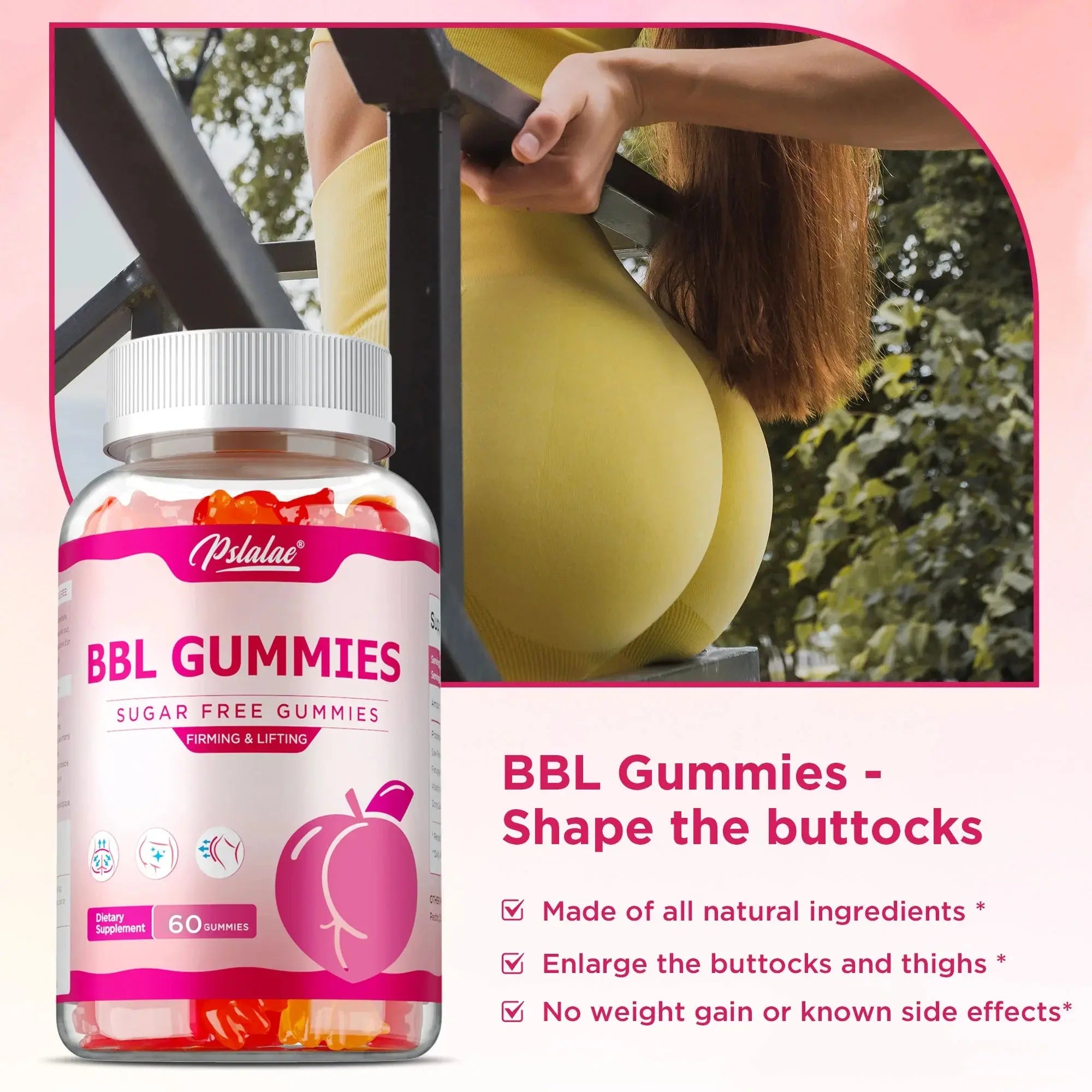 BBL Gummies - Big Butt, Manage Body Shape, Improve Appearance, Increase Confidence, Sculpt Your Butt and Hips - 60 Capsules Roksy