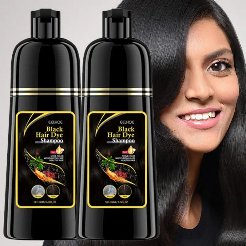 3 In 1 Hair Dye Black Shampoo Gray Hair to Dark Brown Black Repair Dry Hair Deep Nourishing Cleaning Restoration Hair Care Roksy