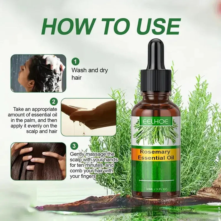 Rosemary Essential Oil Improves Frizz Strengthen Hair Roots Preventing Hair Dryness Split Nourishing Soft Glossy Hair Care Oil Roksy