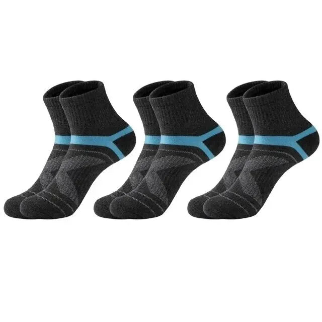3 Pairs Men's Socks Hiking Black Sports Basketball Socks Casual Soft Running Summer Absorb Sweat Breathable Male Sokken Gifts Pi-Mart