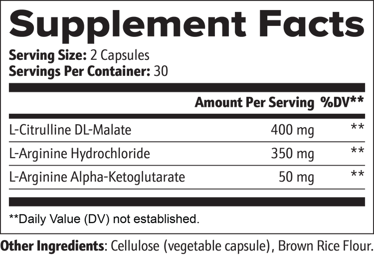 L-Citrulline & L-Arginine Stack 60 caps for workout Roksy