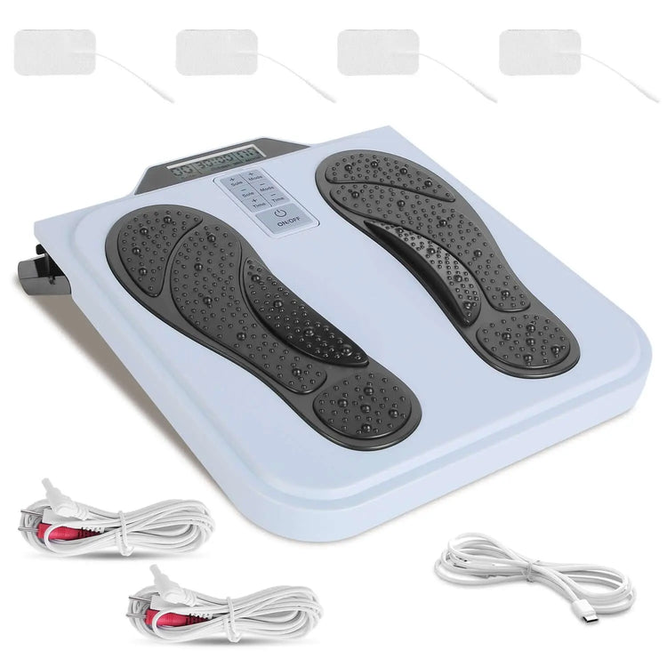 1Pc Rechargeable EMS Foot Massager for Neuropathy TENS Stimulator With 10Modes 50Intensities Remote Control For Muscle Relaxation Cramps Circulation Gift For Dad Mom Berry Charmz