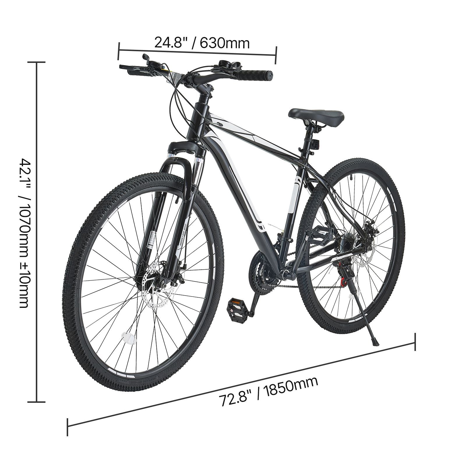 Mountain Bike, 29 inch MTB Bicycle with Front Suspension, 21 Speeds SHIMANO Twist Shifting, Comfort Saddle, Dual Disc Brakes, Aluminum Alloy Frame, Adult Sport Cycling Bicycle Trail Snow Berry Charmz
