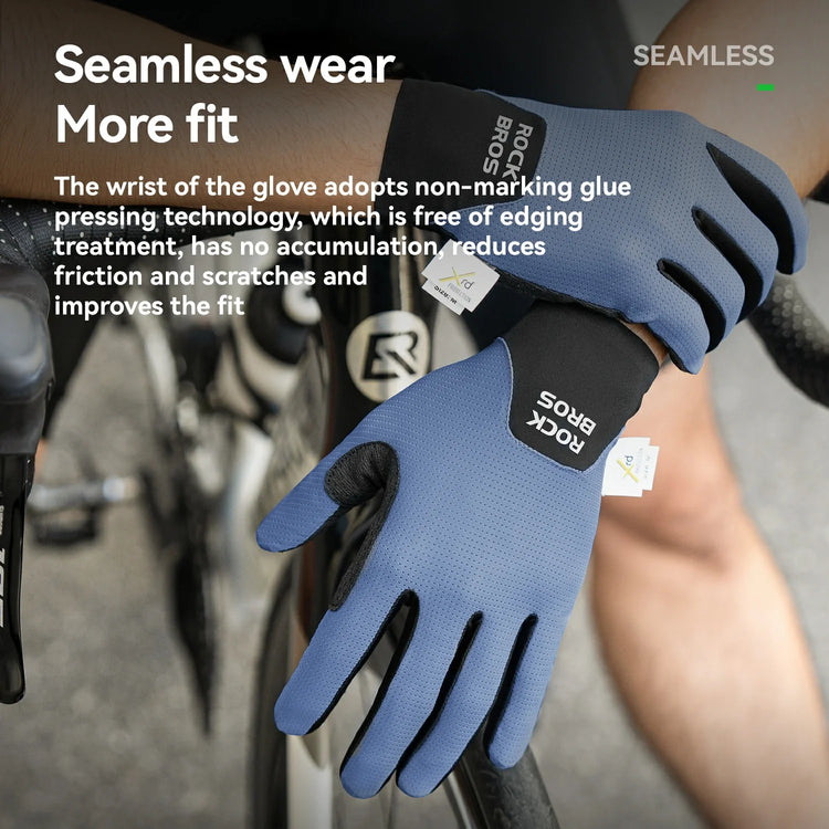 Full Finger Bike Gloves Breathable Touch screen with PORON® XRD Cushioning ROCKBROS-US