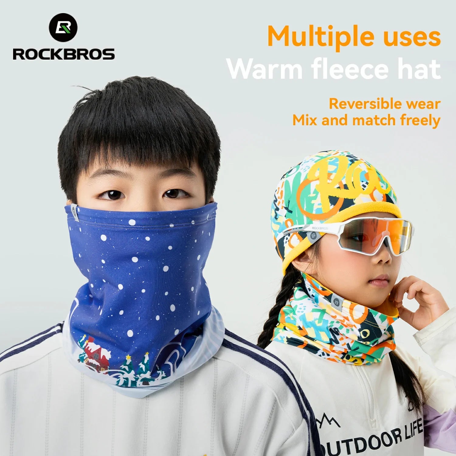 Kids Cycling Neck Gaiter Warm Double-Sided ROCKBROS-US