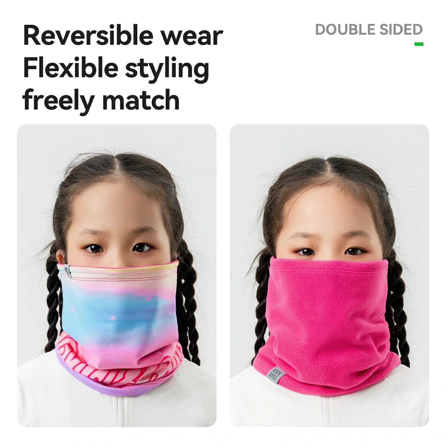 Kids Cycling Neck Gaiter Warm Double-Sided ROCKBROS-US