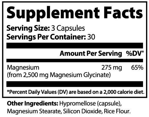 Magnesium Glycinate Capsules | Calm Sleep and Bone Support | 275mg High Bioavailability | 90 Capsules Roksy