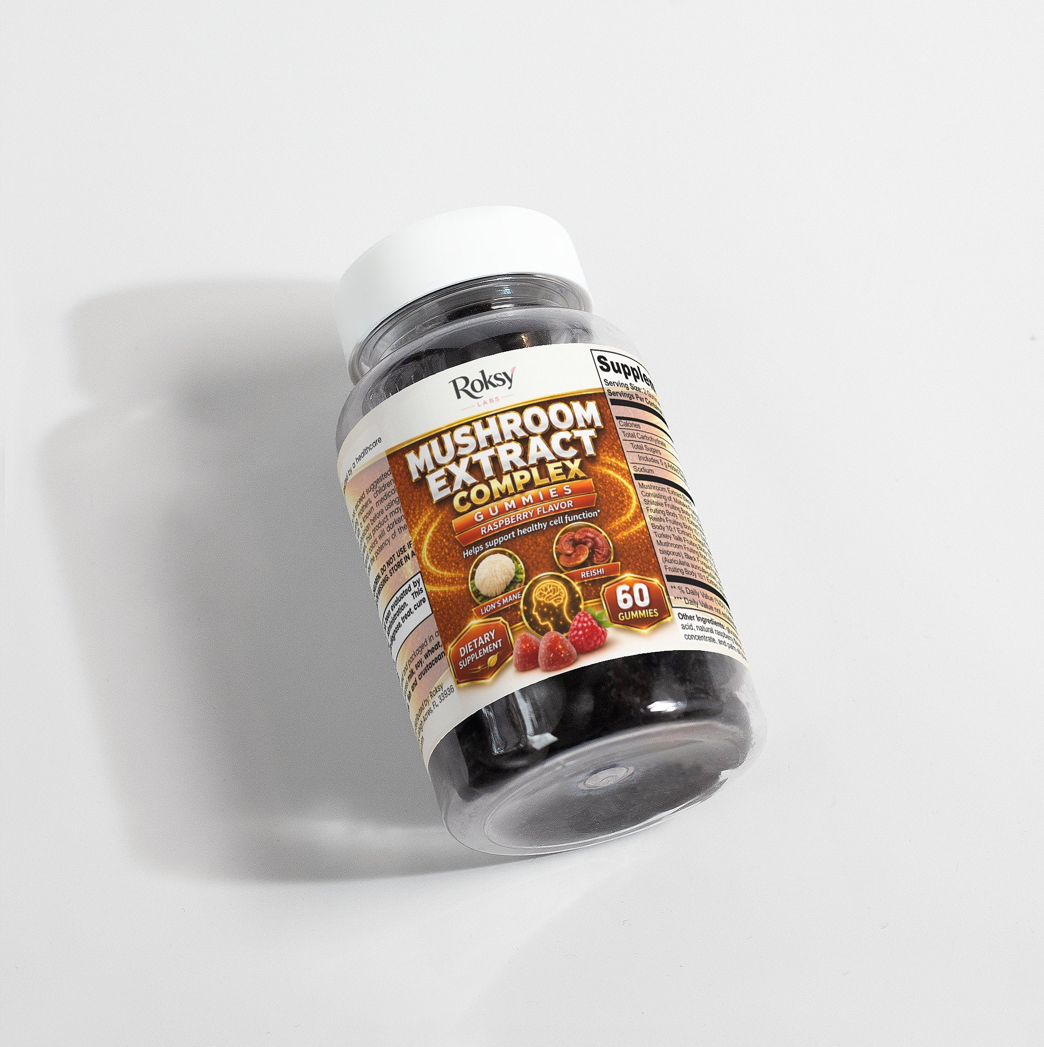 Mushroom Gummies for Enhanced Wellness Support | Mushroom Extract Complex 60ct Roksy