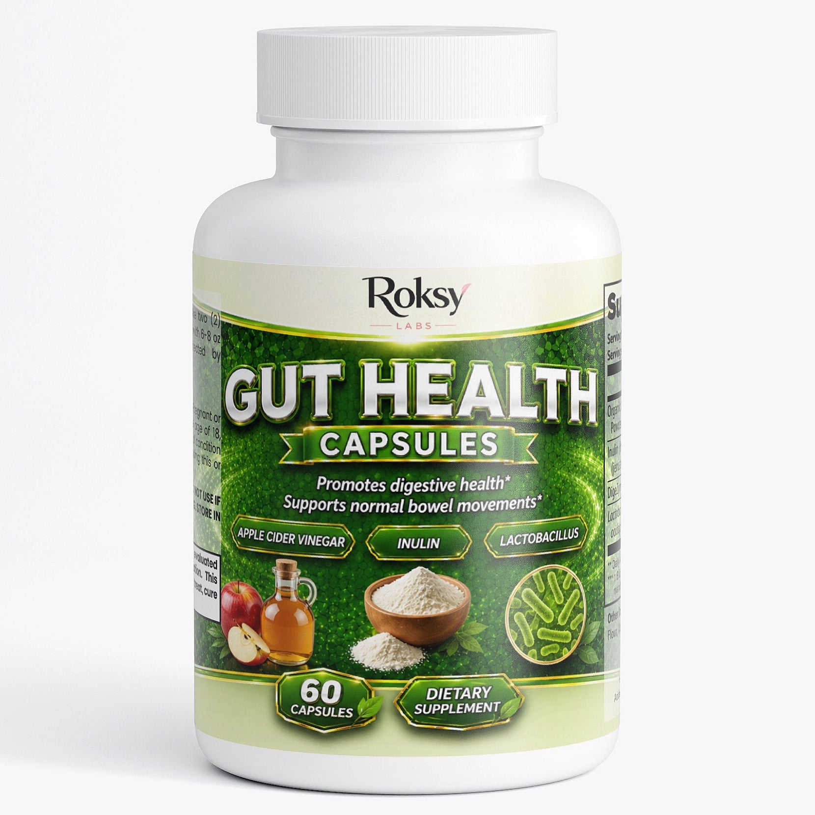 ROKSY Gut Health Probiotics for Gut Health Capsules, 60 ct Roksy
