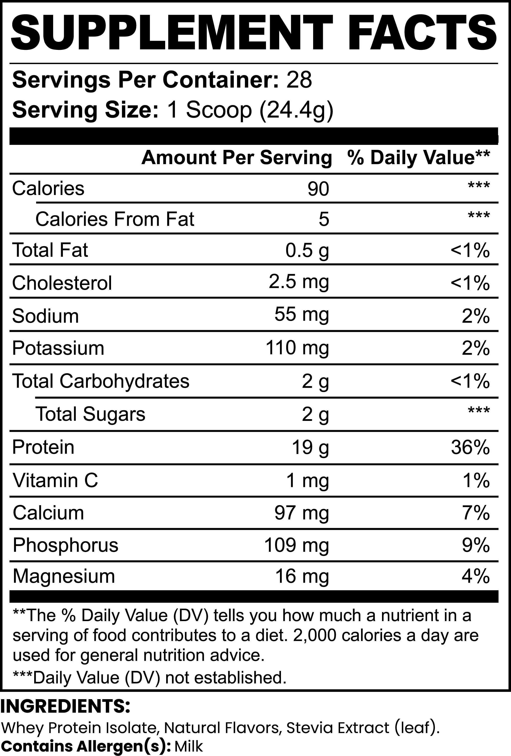 Pure3 100% Whey Protein Isolate Vanilla | 25g Protein Per Serving | Muscle Growth and Recovery | Low Sugar Gluten-Free | 1.5lb Roksy
