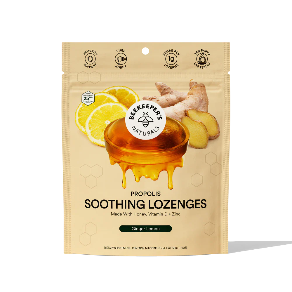 Beekeeper's Naturals Ginger Lemon Soothing Honey Lozenges, 14 ct Pasteur Pharmacy