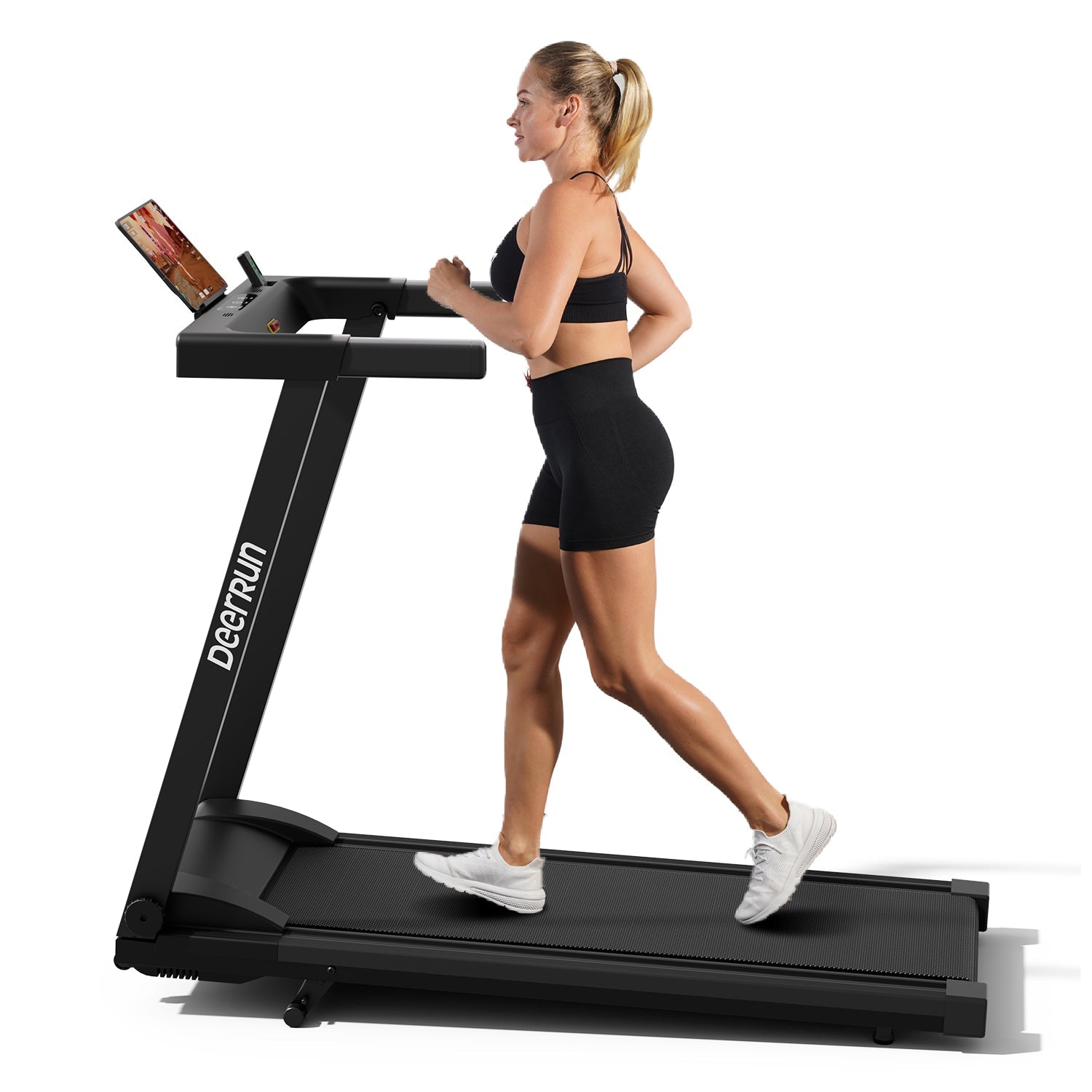 DeerRun All-New 2026 A1 Pro Move+ Smart Foldable Treadmill with 6% Incline & NFC | 350 lbs, 10 mph, Black DeerRun®