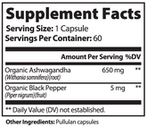 Ashwagandha Withania 60 Caps with Black Pepper Ashwagandha Somnifera Stress Calm Roksy