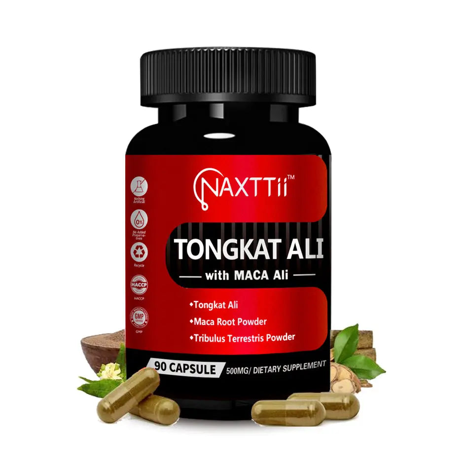 NAXTTII Natural Fuel For Men Supplement With Tongkat Ali, Maca Root, Ginseng To Boost Circulation, Energy, Stamina, Drive And Performance 90 Capsules Roksy