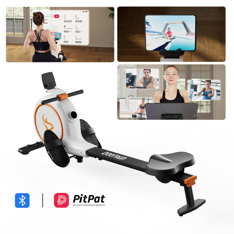 DeerRun RW600 Adjustable 32-Level Magnetic Resistance Long Slide Rail Smart Rowing Machine with PitPat App DeerRun®