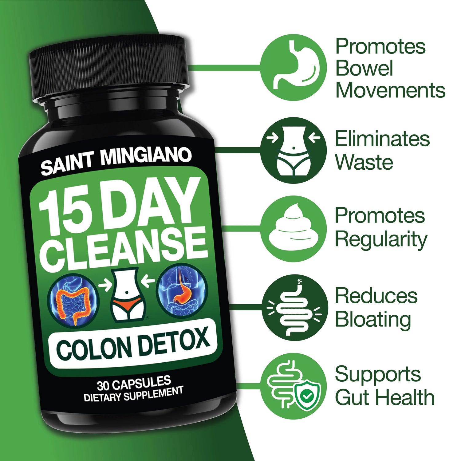 3x 15-Day Colon Cleanse Bundle Saint Mingiano - Supplements & Wellness Dedicated to Holistic Health