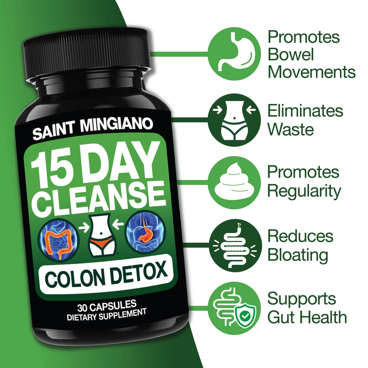 3x 15-Day Colon Cleanse Bundle Saint Mingiano - Supplements & Wellness Dedicated to Holistic Health