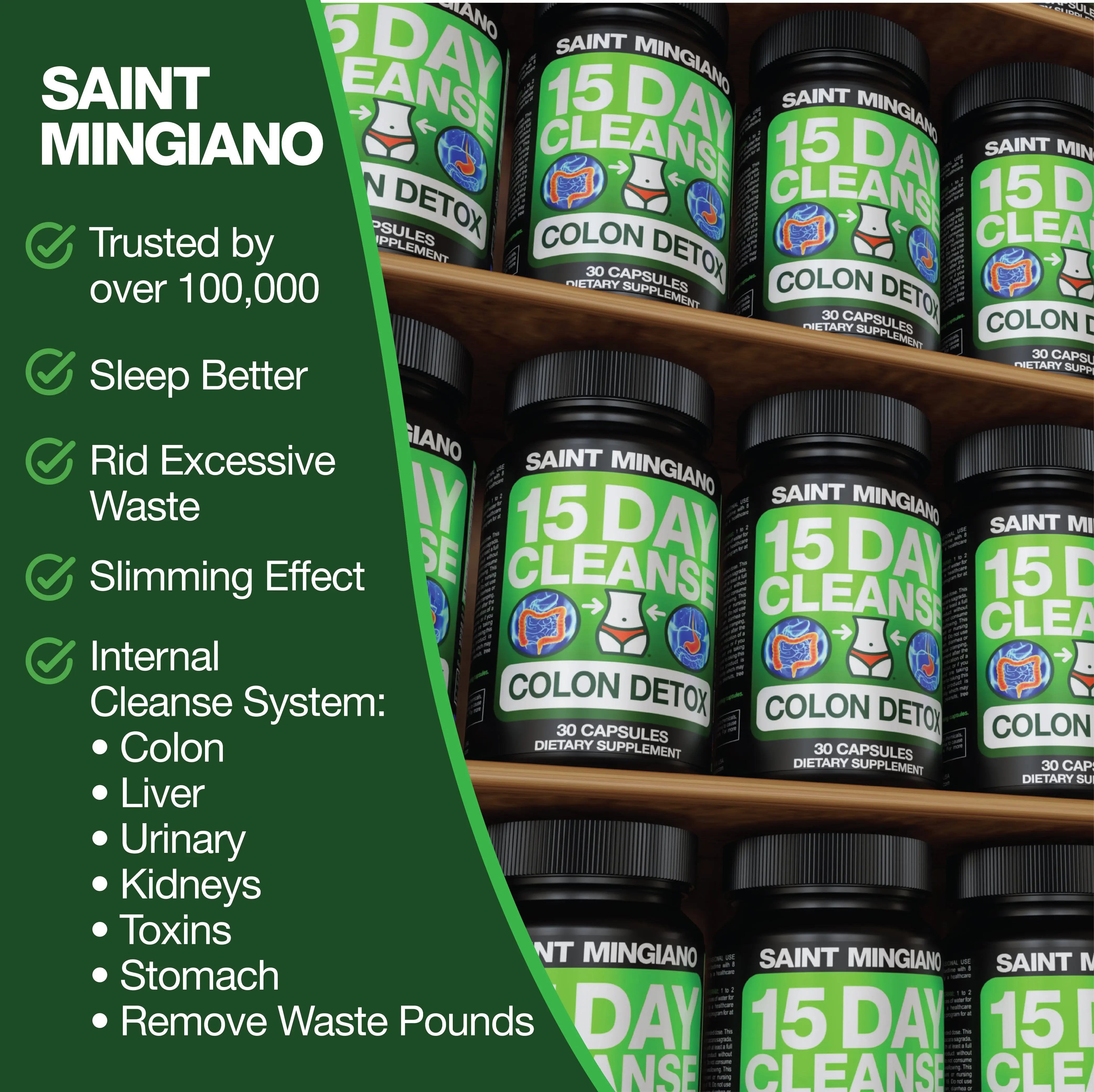 3x 15-Day Colon Cleanse Bundle Saint Mingiano - Supplements & Wellness Dedicated to Holistic Health