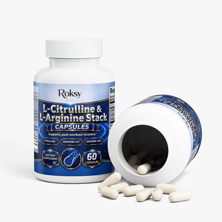 L-Citrulline & L-Arginine Stack 60 caps for workout Roksy