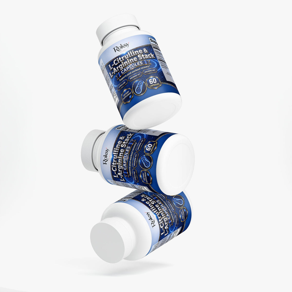 L-Citrulline & L-Arginine Stack 60 caps for workout Roksy