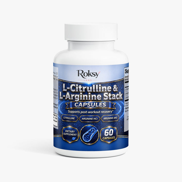 L-Citrulline & L-Arginine Stack 60 caps for workout Roksy