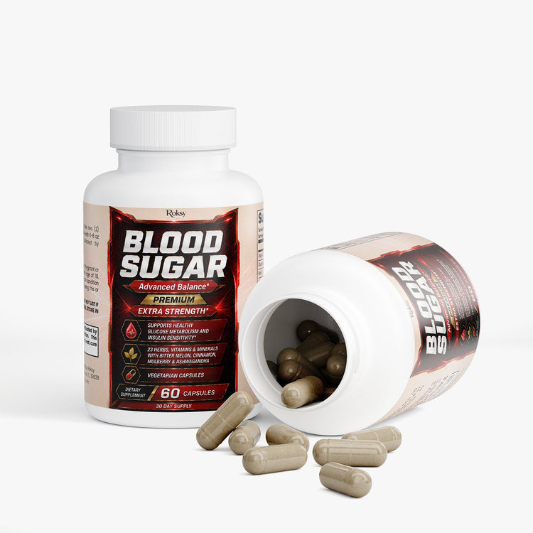 Blood Sugar by Roksy , Healthy Blood Sugar Support, Glucose Metabolism, 60 Caps Roksy
