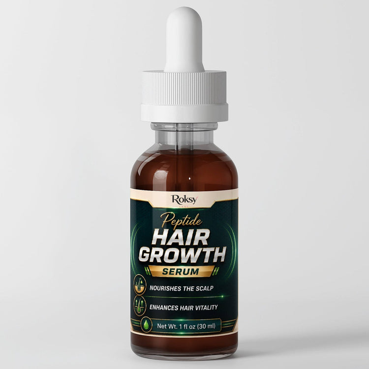 Peptide Hair Growth Serum 2 Pack | 5 Bioactive Peptides Rosemary Saw Palmetto Arginine | Hair Growth Scalp Nourishment and Hair Vitality | 30ml Each Roksy