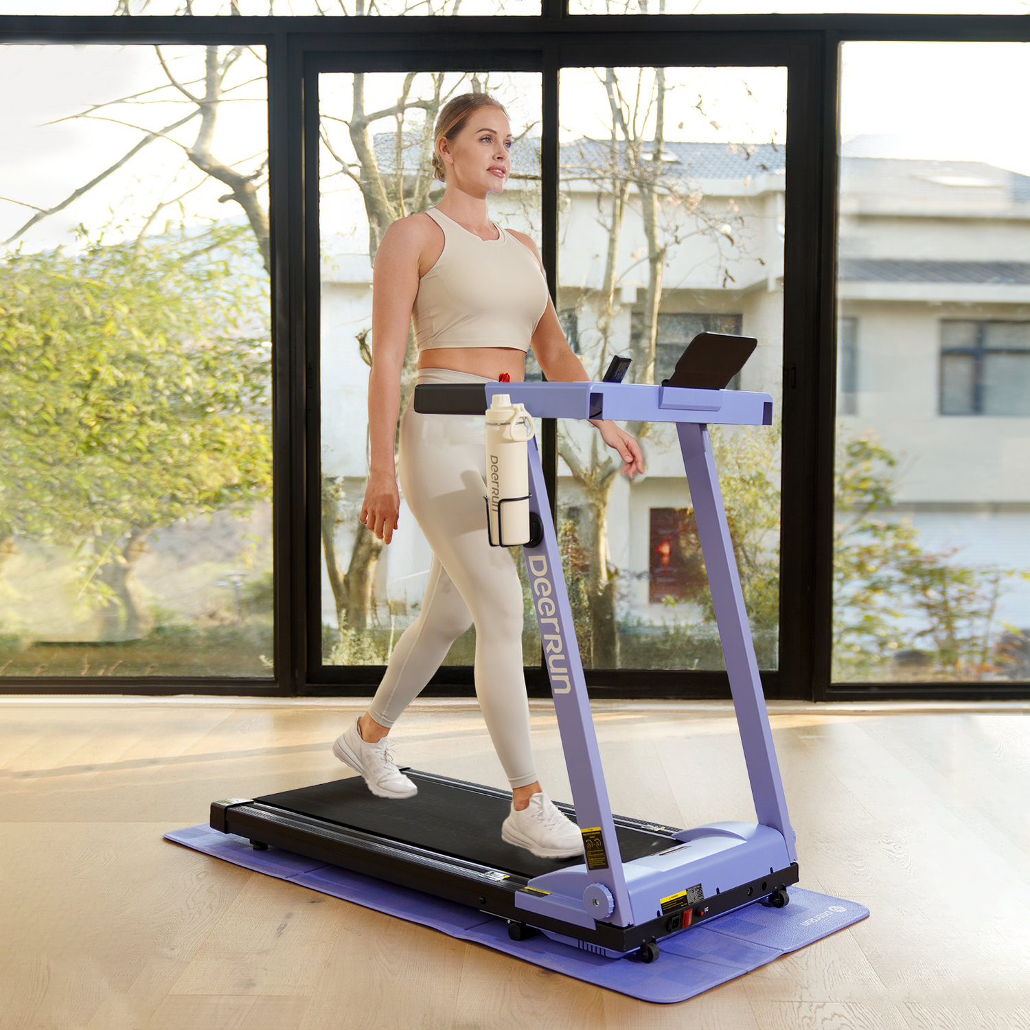 DeerRun All-New 2026 A1 Pro Move+  6% Incline Foldable Treadmill——Upgraded Chip & NFC Support | 350Lbs, 10mph Blue DeerRun®