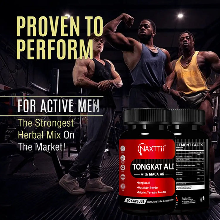 NAXTTII Natural Fuel For Men Supplement With Tongkat Ali, Maca Root, Ginseng To Boost Circulation, Energy, Stamina, Drive And Performance 90 Capsules Roksy