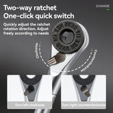 S2 Alloy 1/4" Drive Ratchet Handle 72-Tooth Compact Bike Repair Kit with 8 Bits ROCKBROS-US