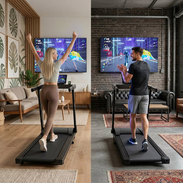 DeerRun All-New 2026 A1 Pro Move+ Smart Foldable Treadmill with 6% Incline & NFC | 350 lbs, 10 mph, Black DeerRun®