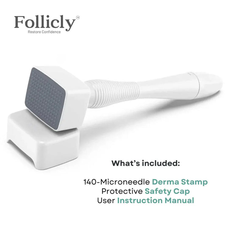 Follicly™ Derma Stamp 3-Pack - 140 Adjustable Titanium Microneedles (Value Bundle) Follicly