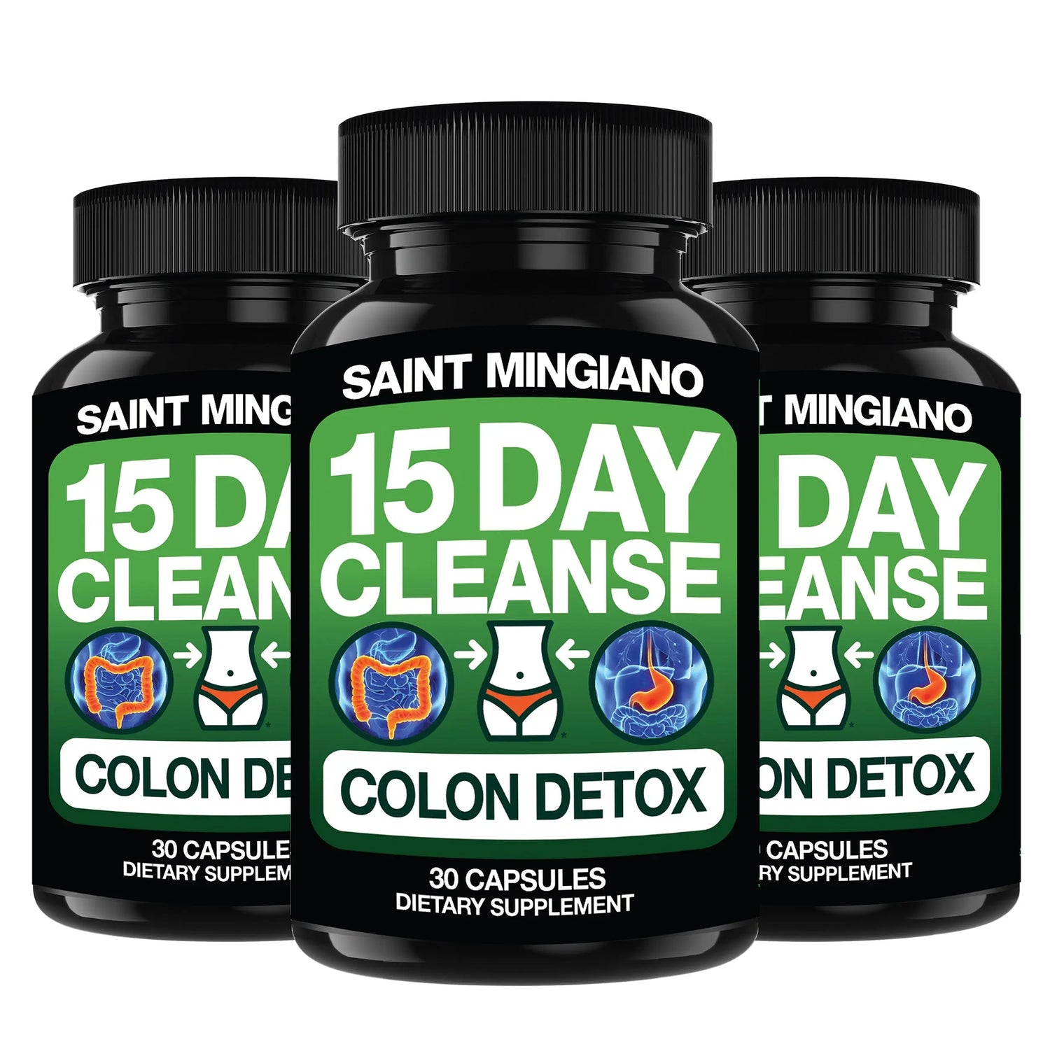 3x 15-Day Colon Cleanse Bundle Saint Mingiano - Supplements & Wellness Dedicated to Holistic Health