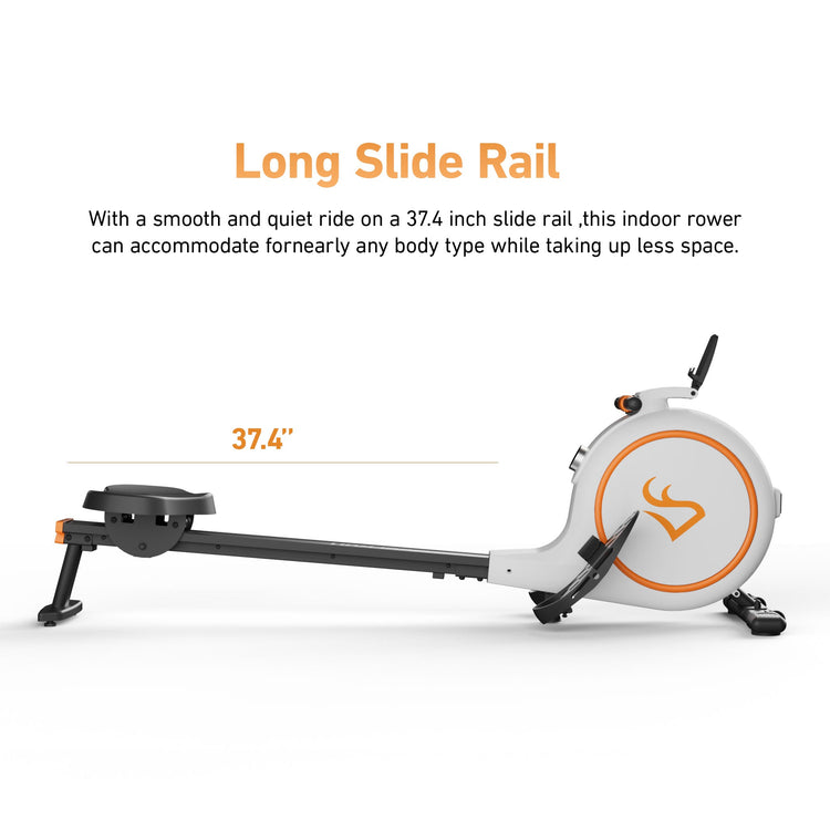 DeerRun RW600 Adjustable 32-Level Magnetic Resistance Long Slide Rail Smart Rowing Machine with PitPat App DeerRun®