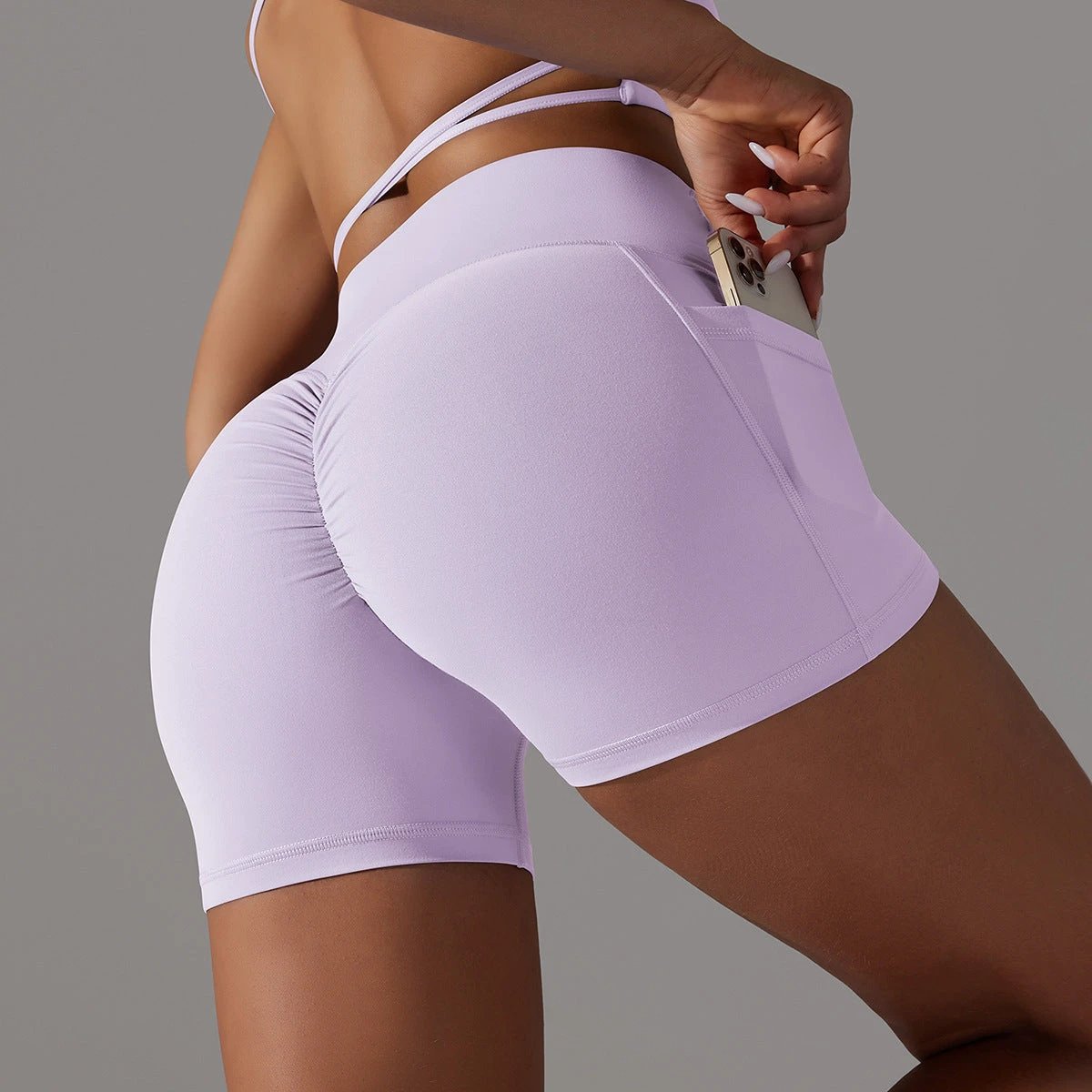 Yoga Shorts With Phone Pocket Design Fitness Sports Pants For Women Clothing Vain Products
