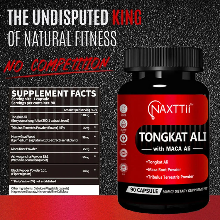 NAXTTII Natural Fuel For Men Supplement With Tongkat Ali, Maca Root, Ginseng To Boost Circulation, Energy, Stamina, Drive And Performance 90 Capsules Roksy