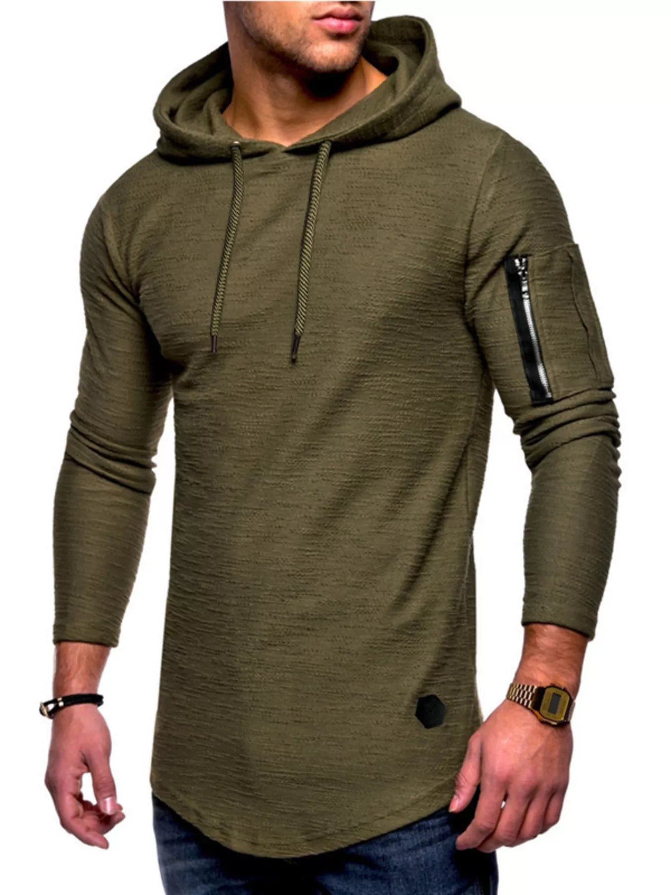 Men's Plus Size Casual Slim Fit Long Sleeve Hoodie