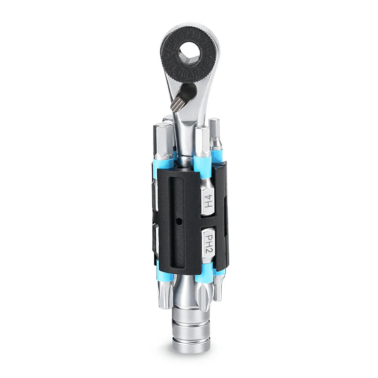 S2 Alloy 1/4" Drive Ratchet Handle 72-Tooth Compact Bike Repair Kit with 8 Bits ROCKBROS-US