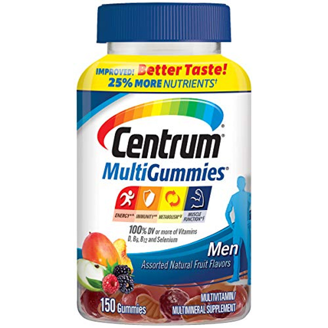 Centrum MultiGummies Gummy Multivitamin For Men, Multivitamin/Multimineral Supplement With Selenium, Antioxidants And Vitamin D3, Assorted Fruit Flavor Pasteur Pharmacy