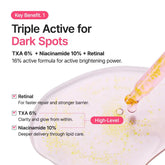 PURITO TXA 6% + Niacinamide 10% + Retinal Facial Serum | for Dark Spots, Hyperpigmentation, Uneven Tone | High-Level Tranexamic Acid 6% | Korean skincare, 30mL 1.01 fl.oz 7DAY&