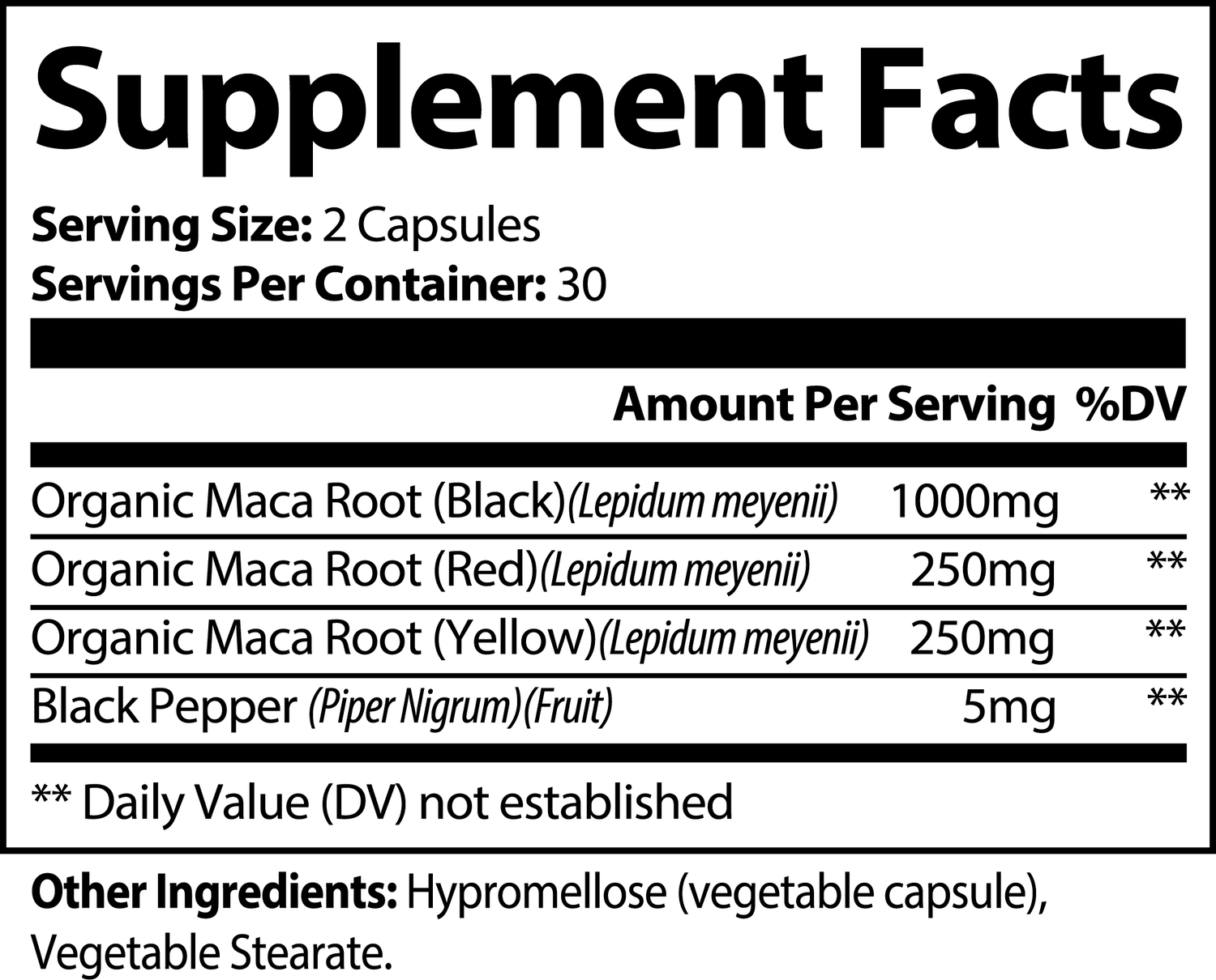 Maca Plus 60 Caps - Libido, Fertility, Stamina, Energy Boost Roksy