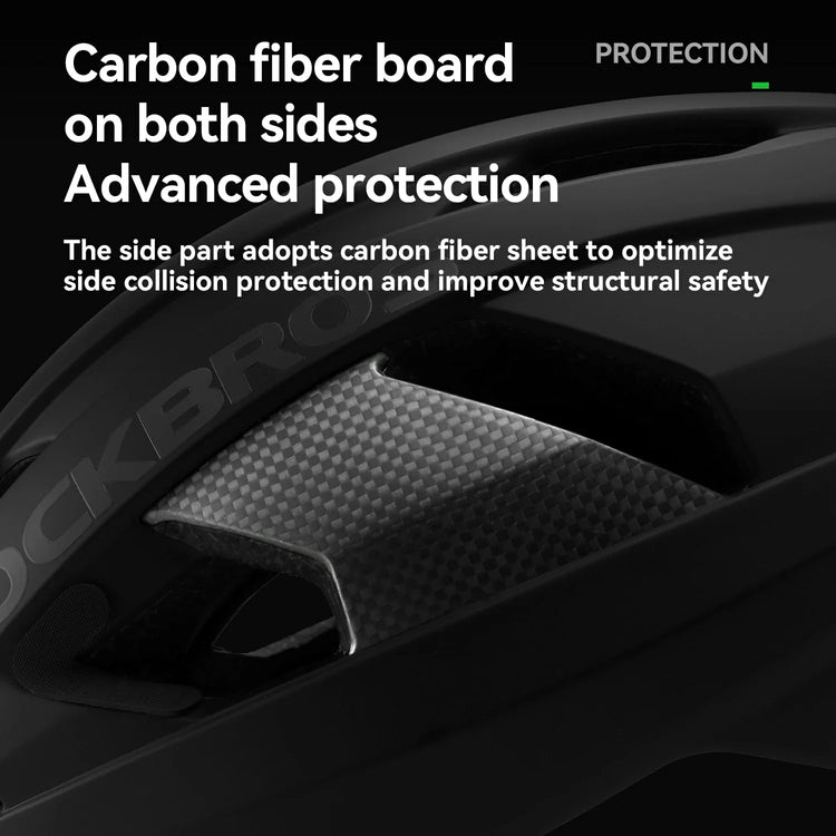 Carbon Fiber Cycling Helmet Antibacterial Lining Ventilated Adjustable Fit 3D-GRID ROCKBROS-US